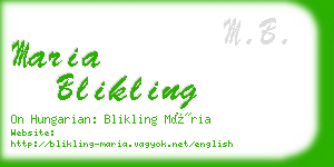 maria blikling business card